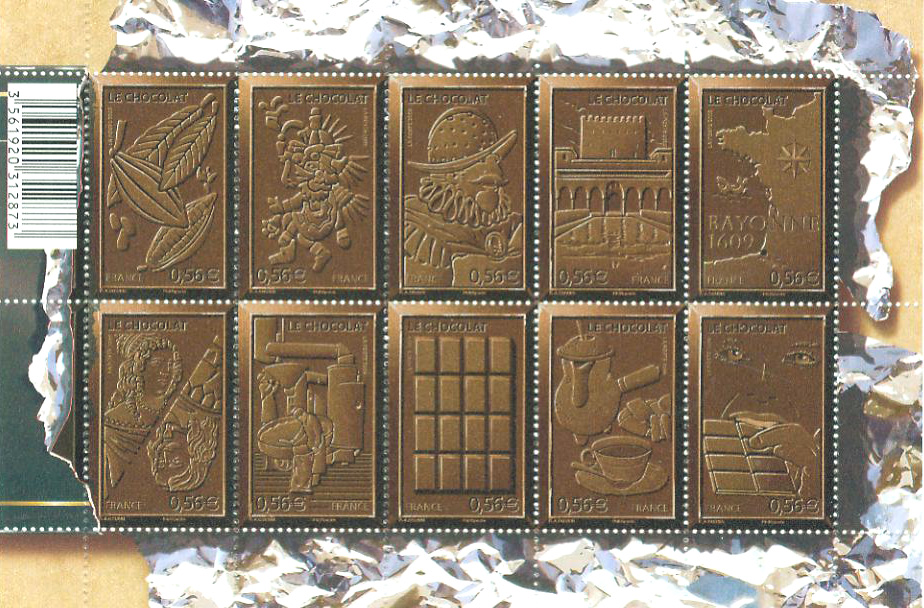 France - Chocolate Postage Stamp Sheetlet