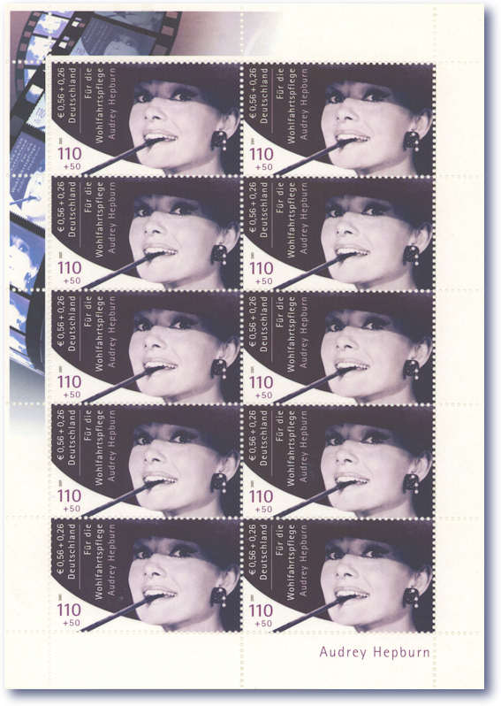 Audrey-Hepburn-Germany-Unique-Mint-Error-Sheet-of-Stamps