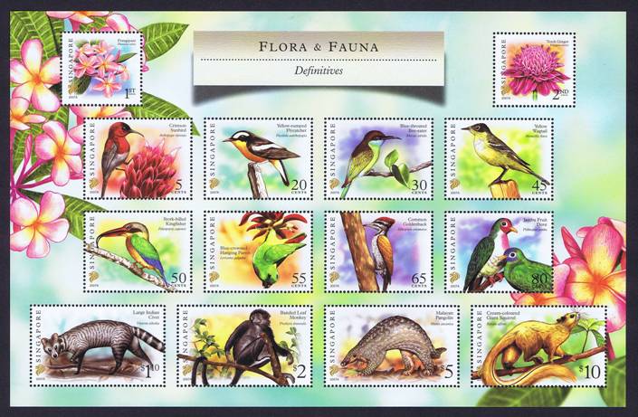 Singapore Flora and Fauna Definitive Stamps Set 2007