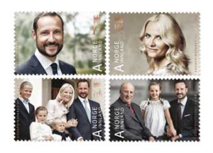 Norway-Royal-Anniversaries-Crown-40th-regular-stamps