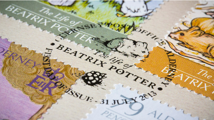 Life-of-Beatrix-Potter-Alderney-postage-stamps-topical-postmark